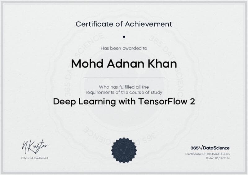 Deep Learning with TensorFlow 2