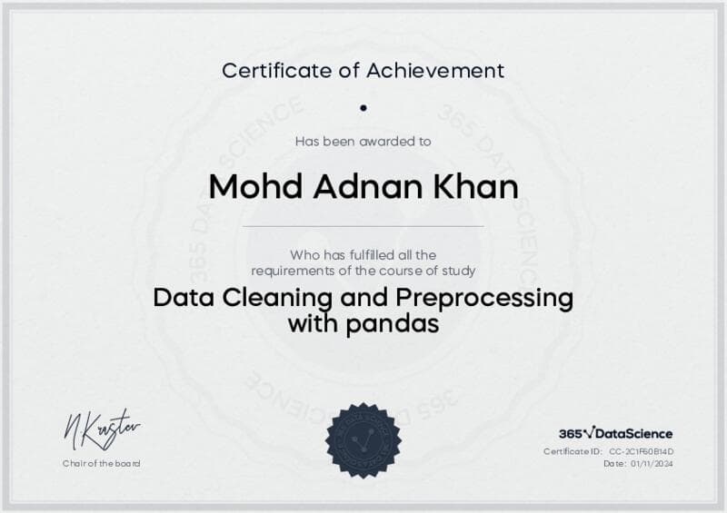Data Cleaning and Preprocessing with Pandas