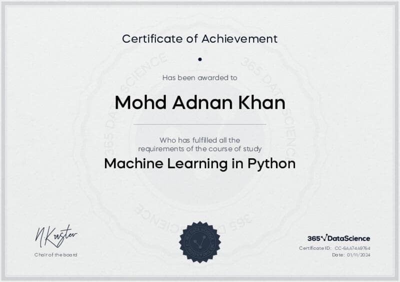 Machine Learning in Python